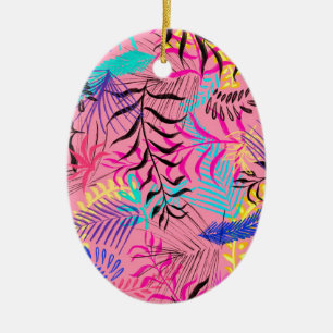 Tropische Blätter Keramik Ornament