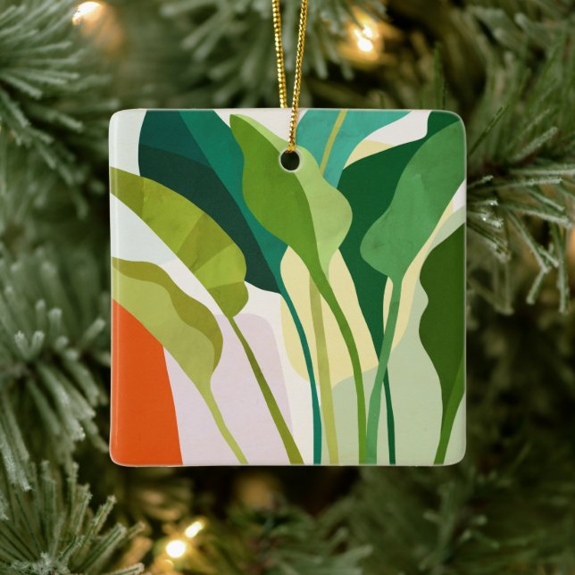 Tropische Blätter Keramikornament (Baum)