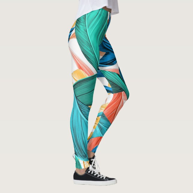 Tropische Blätter Leggings (Rechts)