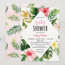 Tropische Blätter Luau Baby Shower Einladungskarte