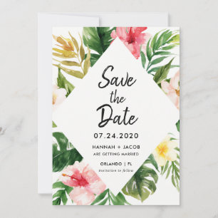 Tropische Blätter Luau Wedding retten Terminkarten Einladung