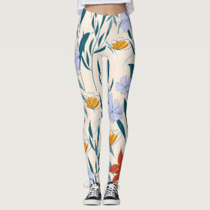 Tropische Blätter: Modernster Abstrakter Hintergru Leggings