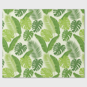 Tropische Blätter & Monstera Nahtloses Muster Geschenkpapier