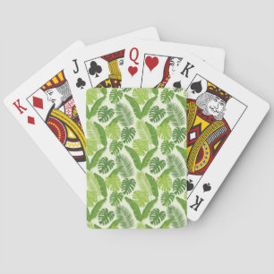 Tropische Blätter & Monstera Nahtloses Muster Spielkarten