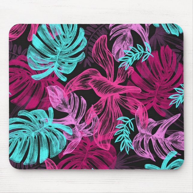 Tropische Blätter Mousepad (Vorne)