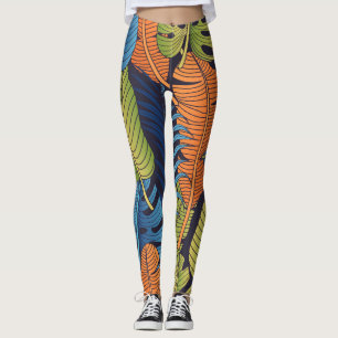 Tropische Blätter, nahtlose Blumenmuster. Leggings