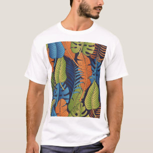 Tropische Blätter, nahtlose Blumenmuster. T-Shirt