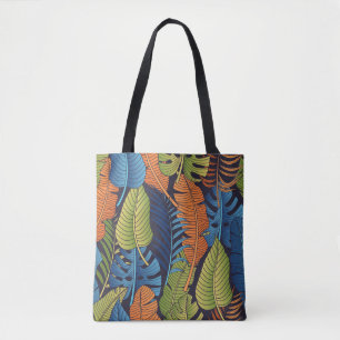 Tropische Blätter, nahtlose Blumenmuster. Tasche