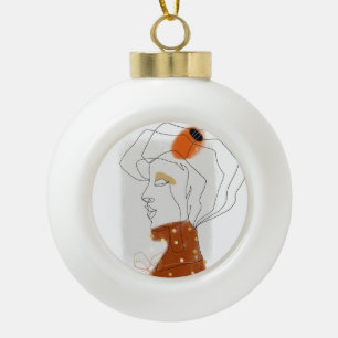 Tropische Blätter, Nahtloses Muster. Keramik Kugel-Ornament