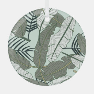 Tropische Blätter: Nahtloses Naturmuster. Ornament Aus Glas
