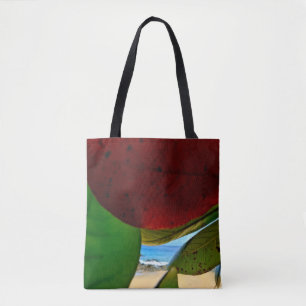 Tropische Blätter & Öko Tote Beutel mit Blick auf  Tasche