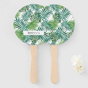 Tropische Blätter Palmengrün Sommerhandfan Fächer