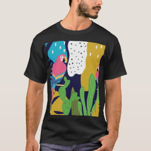 Tropische Blätter, Papageien: Sommerlicher Hinterg T-Shirt