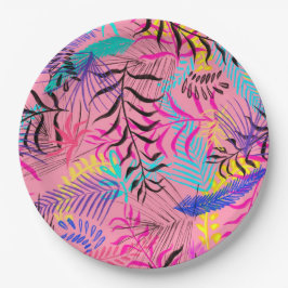 Tropische Blätter Pappteller