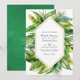 Tropische Blätter QR Code UAWG Wedding Einladung