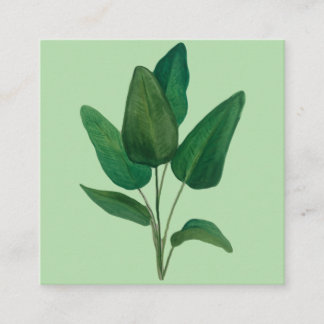 Tropische Blätter Quadratische Visitenkarte