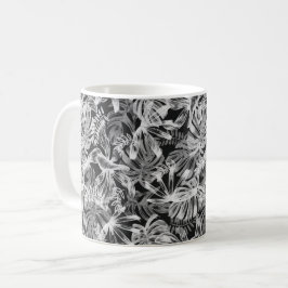 Tropische Blätter Schwarz-Weiß Kaffeetasse