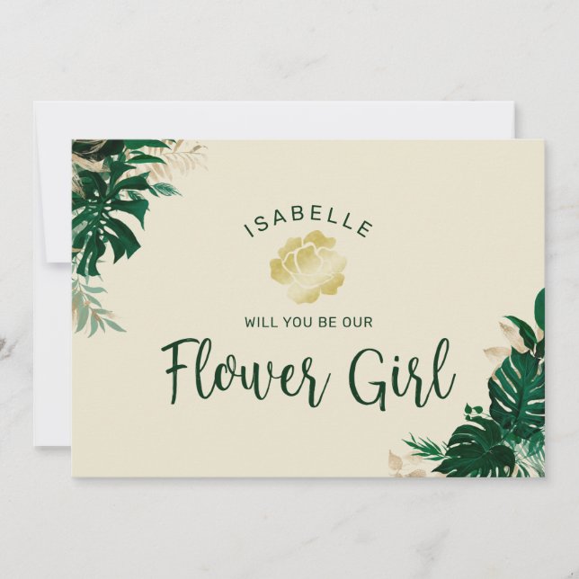 Tropische Blätter sind unsere "Flower Girl Vorschl (Vorderseite)