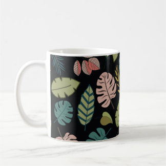 Tropische Blätter: Sommer Vintage Blüten Kaffeetasse