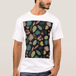 Tropische Blätter: Sommer Vintage Blüten T-Shirt