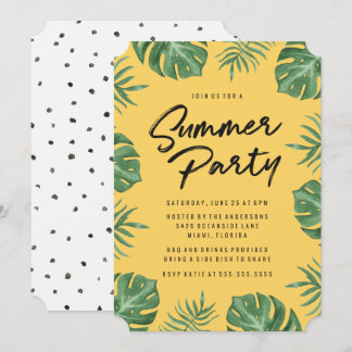 Tropische Blätter | Sommerliche Party Einladung