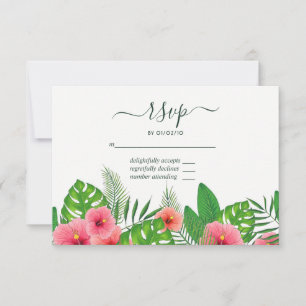 Tropische Blätter Strand Hochzeit UAWG RSVP Karte