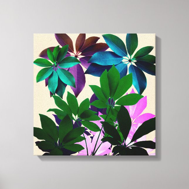Tropische Blätter überzogene Canvas Leinwanddruck (Vorderseite)