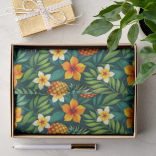 Tropische Blätter und Ananas-Muster Seidenpapier