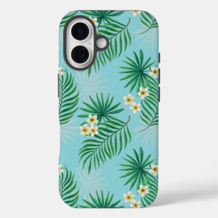 Tropische Blätter und Blume iPhone 16 Hülle