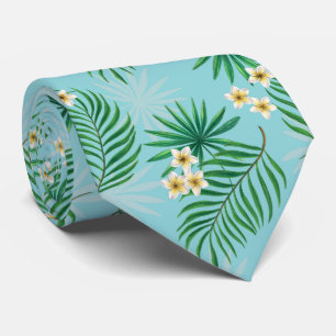Tropische Blätter und Blume Krawatte