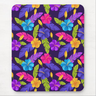 Tropische Blätter und Blume Muster-23857 Mousepad