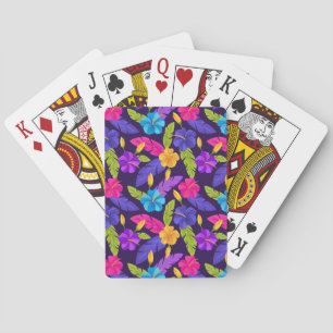 Tropische Blätter und Blume Muster-23857 Spielkarten