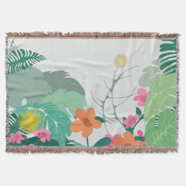 Tropische Blätter und Blumen in Pastell Decke