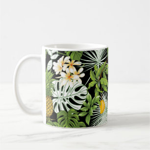 Tropische Blätter und Früchte nahtlos Kaffeetasse