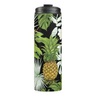 Tropische Blätter und Früchte nahtlos Thermosbecher