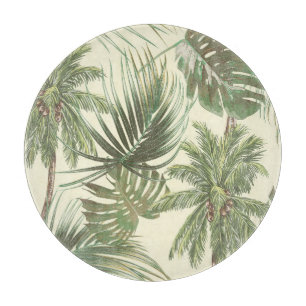 Tropische Blätter Vintage Palmblätter Schneidebrett