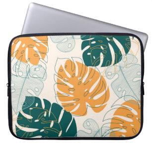 Tropische Blätter: Vintages Jungle-Siegel Laptopschutzhülle