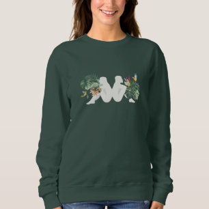 Tropische Blätter & Vögel Minimales Naturdesign Sweatshirt