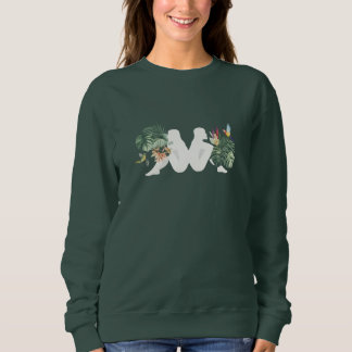 Tropische Blätter & Vögel Minimales Naturdesign Sweatshirt