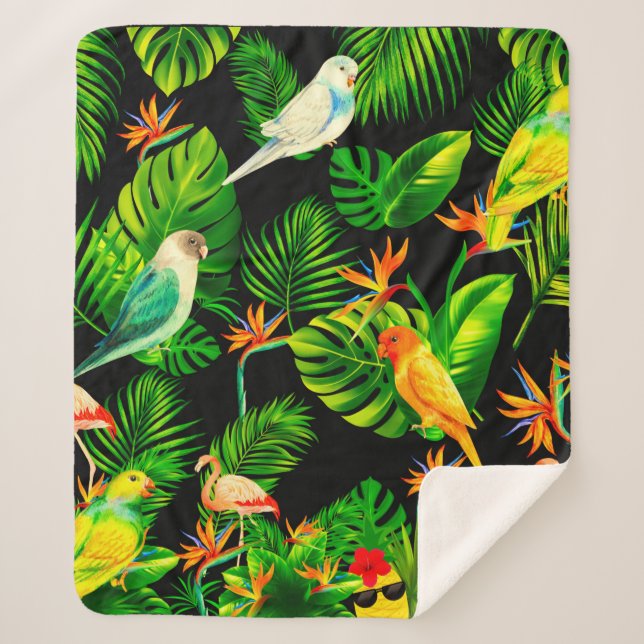 Tropische Blätter Vögel Regenwald Sherpadecke (Vorderseite)
