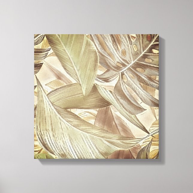 Tropische Blätter Wandkunst Leinwand (Vorderseite)
