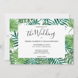 Tropische Blätter Wasserfarbe Hochzeit Save The Date