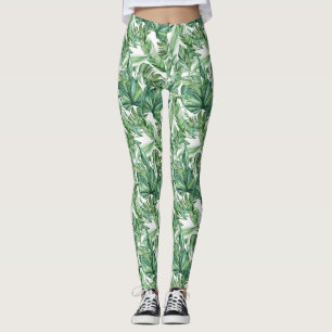 Tropische Blätter Wasserfarbe Leggings