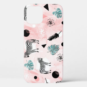 Tropische Blätter Zebras Krawatte-Farbmuster Case-Mate iPhone Hülle