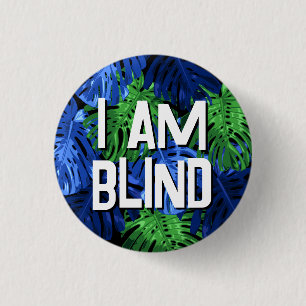 Tropische Blau Grüne Dschungelblätter Ich Bin Blin Button