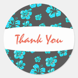 Tropische Blaue Hibiskusblume Florales Sticker