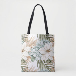 Tropische blaue weiße Blumen Tasche