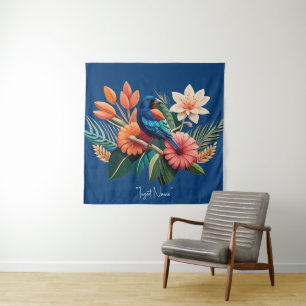 Tropische Bliss: Eine lebendige Fusion der Flora Wandteppich