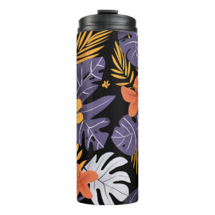 Tropische Bliss: kühne Muster eines floralen Parad Thermosbecher