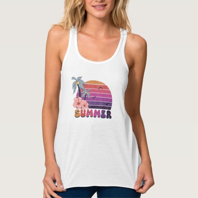 Tropische Bliss: Sommerparadies Tank Top (Vorderseite)